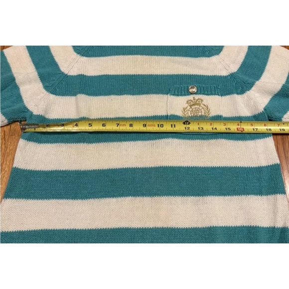 Picket and Post Teal And White Stripe Top Size Medium - Picture 6 of 7